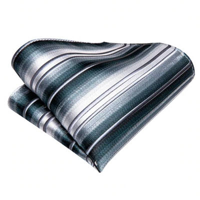 Krawat w białe i szare paski