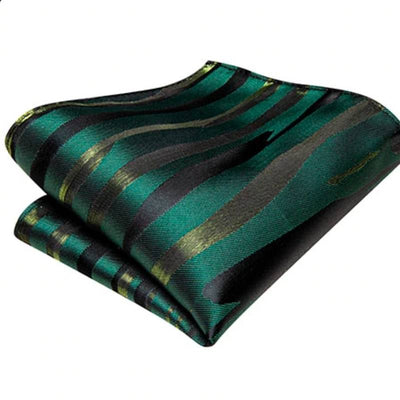 Krawat w czarno-zielone paski