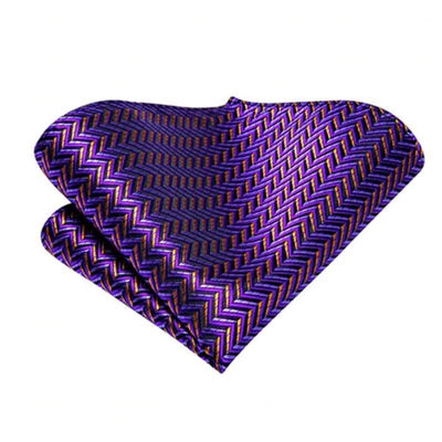 Krawat w fioletowo-złote paski