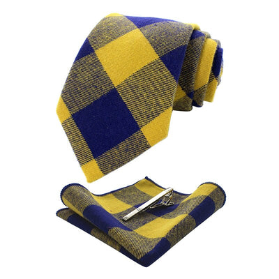 Niebieski I Żółty Krawat W Kratkę