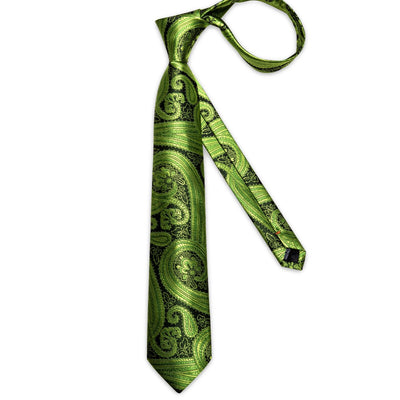 Oliwkowo-czarny kaszmirowy krawat