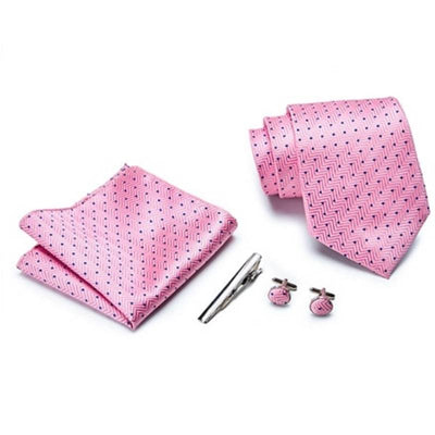 Różowy Krawat W Niebieskie Kropki