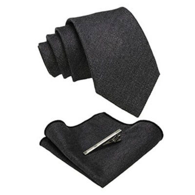 Ciemnoszary wełniany krawat