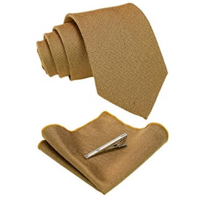 Wełniany krawat w kolorze wielbłądziej