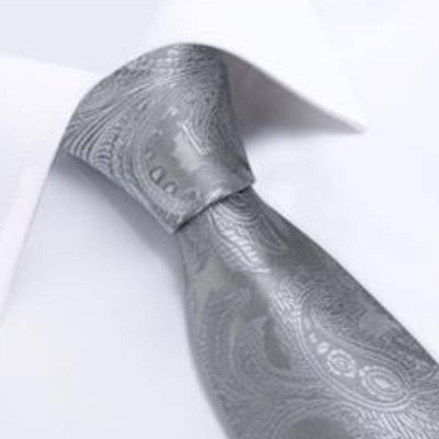 Szary kaszmirowy krawat