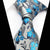 Srebrny krawat w niebieskie kwiaty