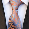 Biały krawat z pomarańczowym wzorem Paisley