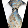 Jasnoniebieski krawat z beżowym wzorem Paisley