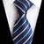 Granatowy krawat w białe i jasnoniebieskie paski