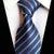 Granatowy krawat w jasnoniebieskie paski