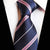Granatowy krawat w różowo-białe paski