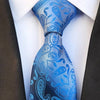 Błękitny krawat z niebieskim wzorem paisley