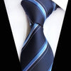 Granatowy krawat w błękitne paski