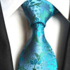 Kwiatowy turkusowy niebieski krawat