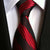 Krawat w kolorze ciemnego burgunda w czerwone paski