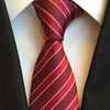 Bordowy krawat w czerwone paski