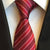 Bordowy krawat w czerwone paski