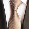 Jasnobrązowy krawat w białe paski
