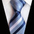 Szary krawat w niebiesko-białe paski