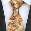 Żółty krawat w żółte i czerwone kwiaty