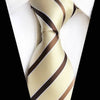 Żółty krawat w brązowe paski
