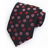 Czarny krawat w czerwone i różowe kwiaty