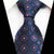 Czarny krawat w burgundowo-niebieski wzór
