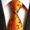 Pomarańczowy krawat z brązowym wzorem