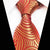 Pomarańczowy krawat z czerwonym wzorem