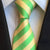Krawat w żółto-jasnozielone paski