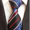Czarny i czerwony krawat w paski Niebieskie wzory paisley