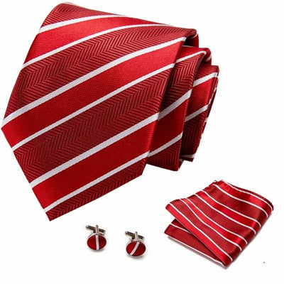 Krawat w czerwone paski