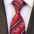 Krawat w czerwone paski we wzory paisley