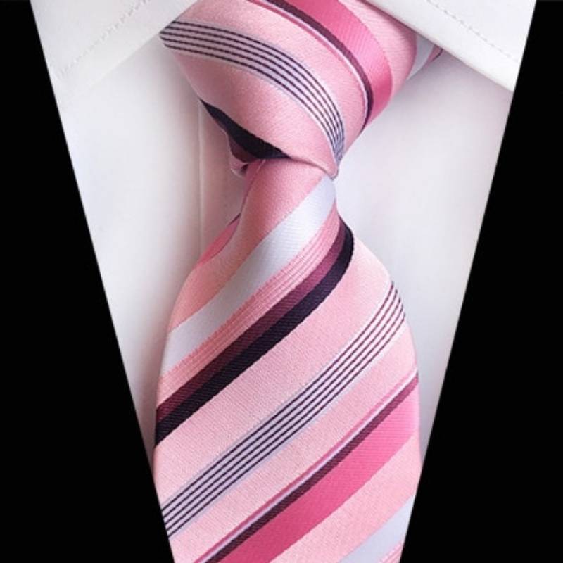Krawat w różowe paski