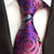 Różowo-fioletowy krawat we wzór paisley