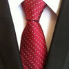 Czerwony Krawat Z Mini Białymi Trójkątami