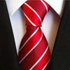 Ciemnoczerwony krawat w czerwono-białe paski