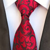 Czerwony krawat w brązowe kwiaty
