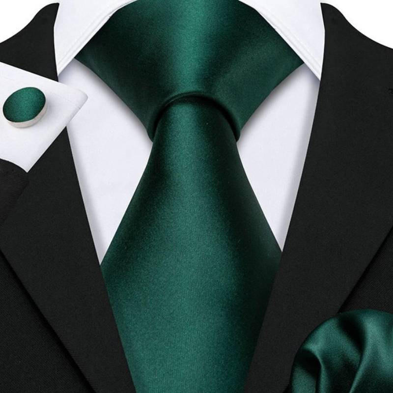 Zielony Jedwabny Krawat