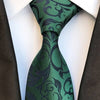 Zielony krawat w czarne kwiaty
