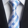 Krawat w biało-niebieską kratkę