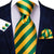 Żółty I Zielony Krawat W Paski