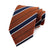 Brązowy krawat w niebieskie paski