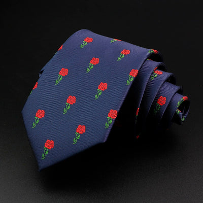 Krawat w kwiaty róży