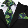 Zielony krawat w kwiaty