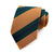 Ciemnożółty krawat w zielone paski