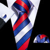 Niebieski Biały Czerwony Krawat