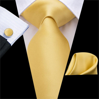 żółty Krawat I Poszetka
