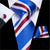 Krawat w niebiesko-biało-czerwone paski