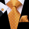 Pomarańczowo-biały krawat w kropki